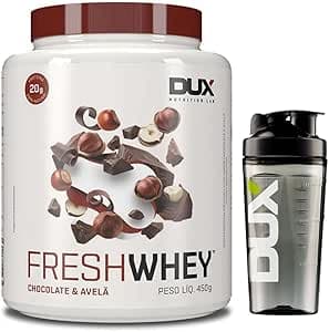 Combo Fresh Whey Dux 450g - Sabor Chocolate Belga com Avelã + Coqueteleira oficial