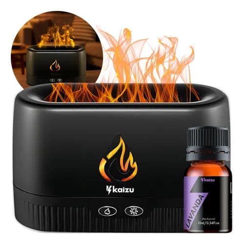 Umidificador Aromatizador Kaizu Chama Fogo Realista Ultrassônico 200ml USB Bivolt