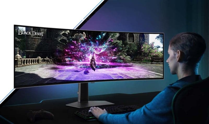 Samsung C34G55TWWL Odyssey 34' - Monitor Gamer Curvo, WQHD, 165Hz, 1ms, tela ultrawide, HDMI, Display Port, Freesync Premium, preto, série G5